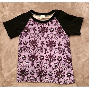 Toddler Boy's 3T Haunted Mansion Purple Wallpaper Ragland Shirt